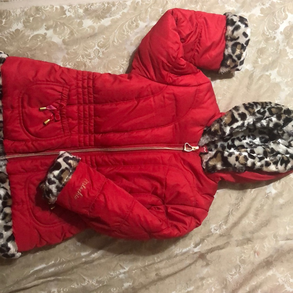Red Soft plush coat for winter